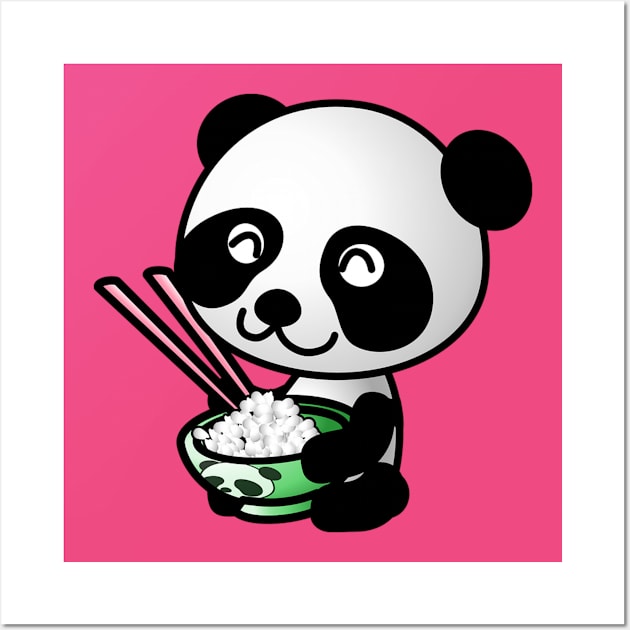 Nom Nom Panda Wall Art by PorcelainRose